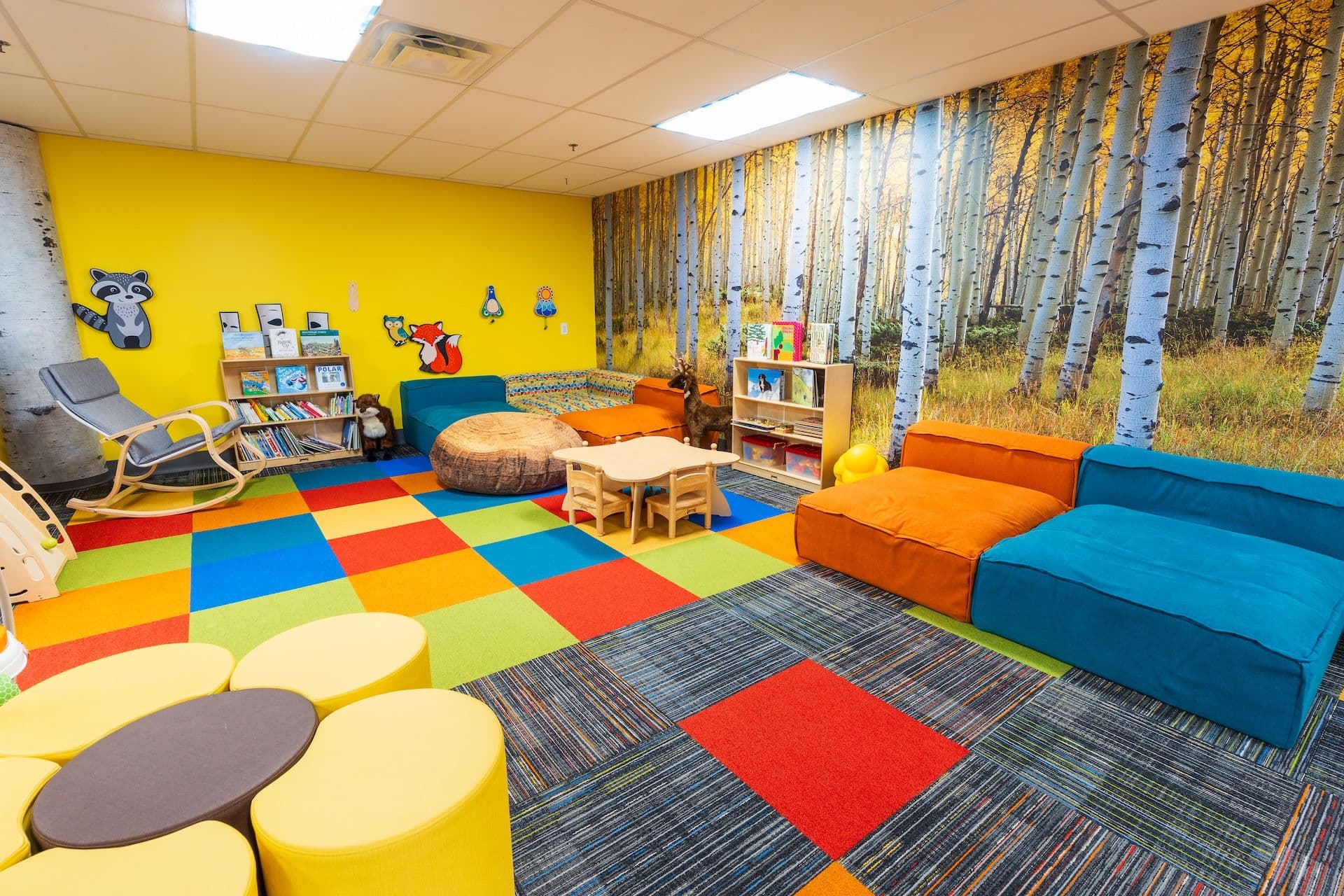 Reading nook in childcare facility at Taos Ski Valley