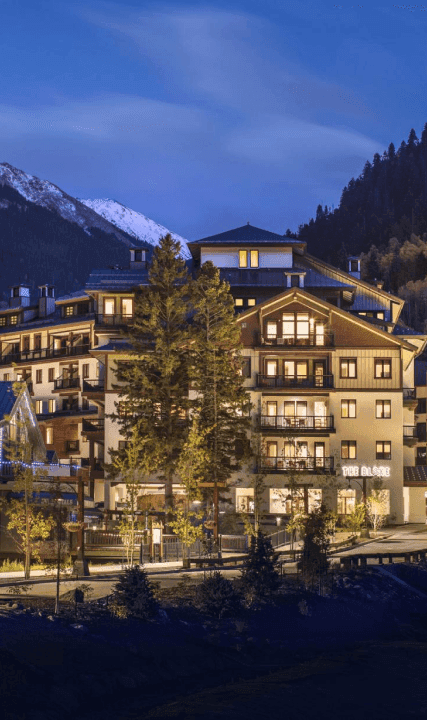 Evening view of The Blake at Taos Ski Valley.