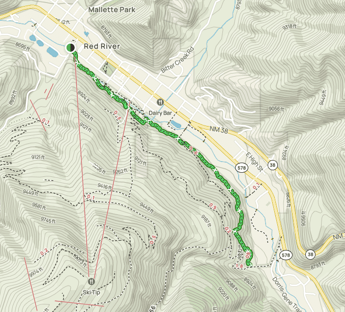 Red River nature trail map. 