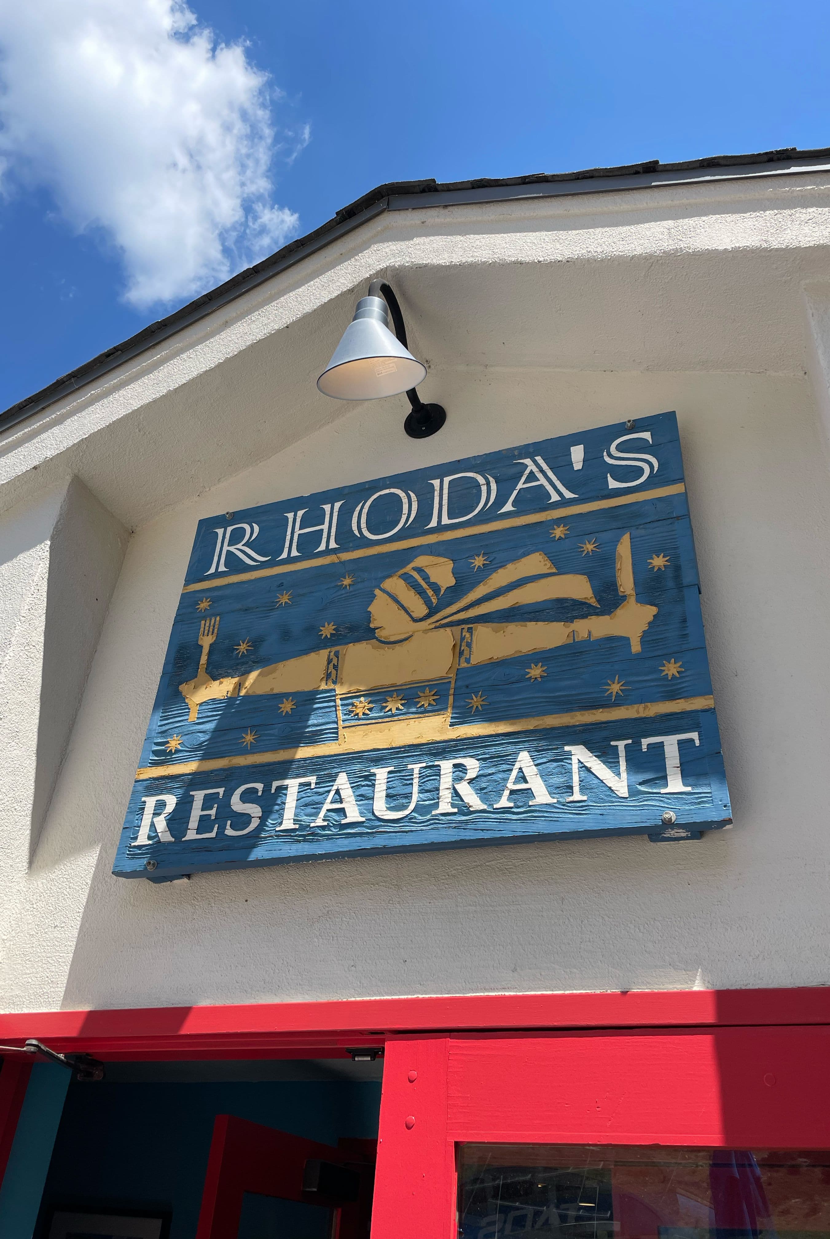 Sign for Rhoda's Restaurant