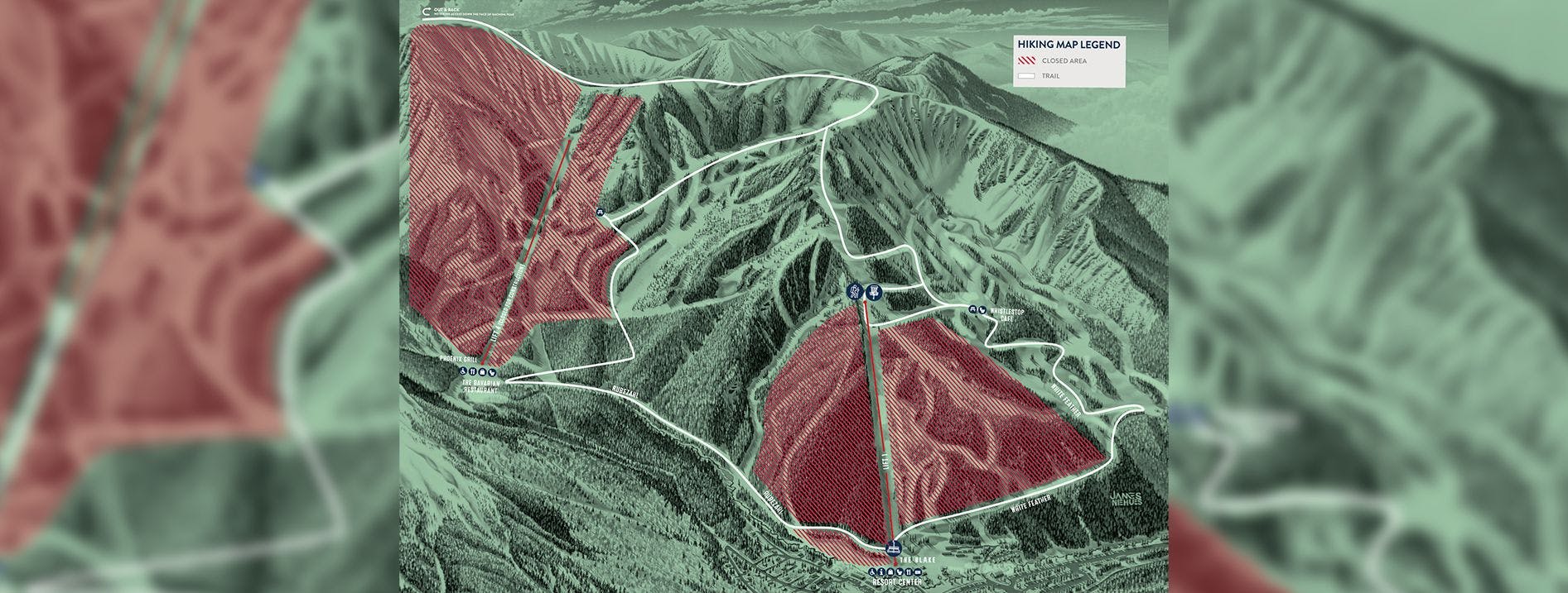 map of hiking trails within TAOS Ski Valley boundaries